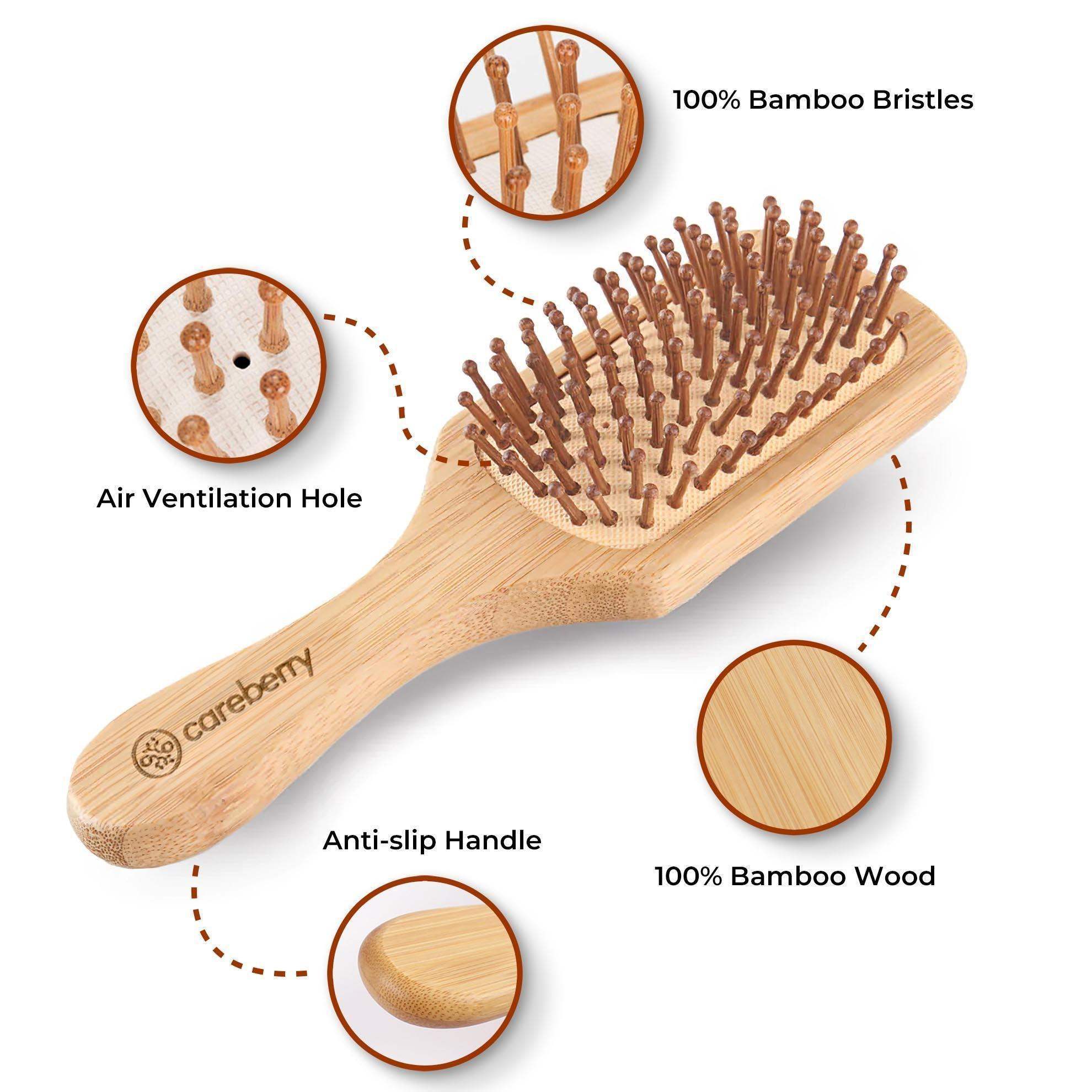 Bamboo Brilliance Paddle Hairbrush - Careberry