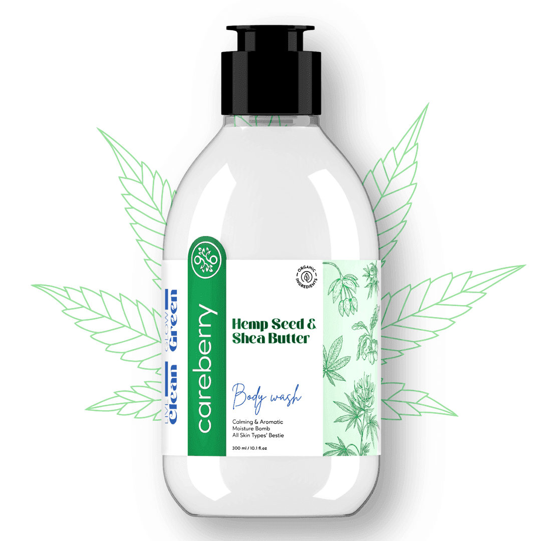 Hemp & Shea Butter Body Wash 300ml and Hemp Seed & Ginseng Age-Defying Body Lotion 200ml combo - Careberry